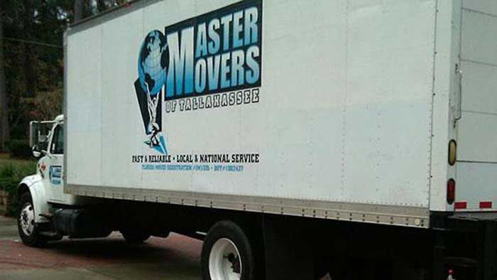White moving truck with 